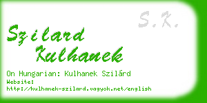 szilard kulhanek business card